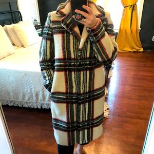 PLAID SHERPA COAT